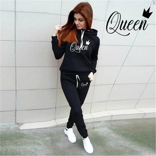 Hoodie & byxor, QUEEN-print