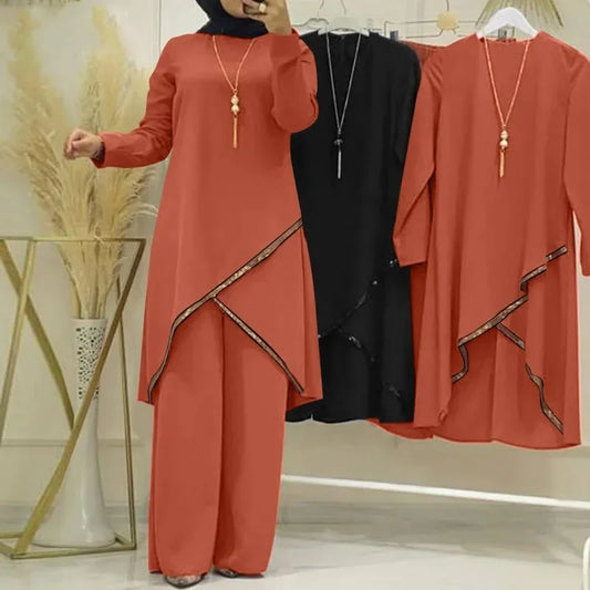 Muslimskt 2-delars Set – Blus & Vida Byxor Eid/Ramadan