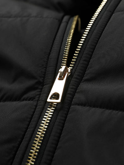 Damjacka med huva – midilång, dragkedja och justerbart bälte