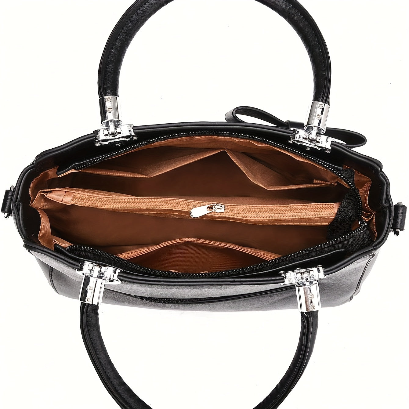 Chic damhandväska med rosett – axelrem & handledsväska