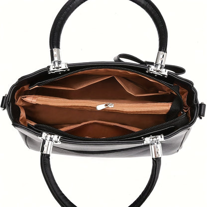 Chic damhandväska med rosett – axelrem & handledsväska