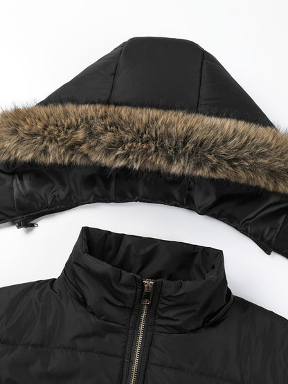 Damjacka med huva – midilång, dragkedja och justerbart bälte