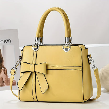 Chic damhandväska med rosett – axelrem & handledsväska