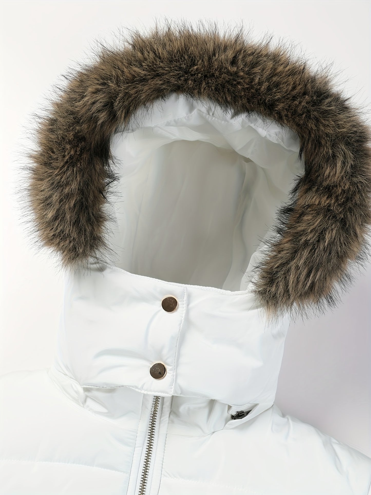 Damjacka med huva – midilång, dragkedja och justerbart bälte