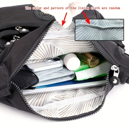 Dam crossbody-väska – Svart nylon med justerbar rem