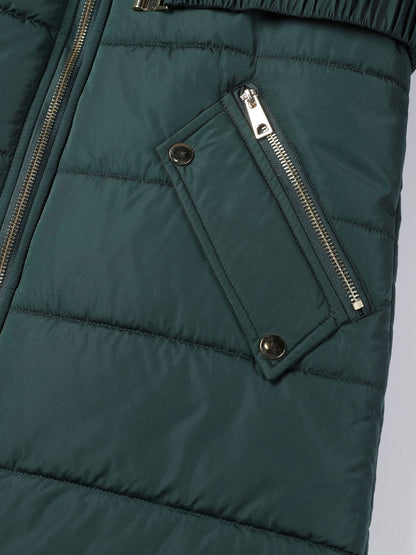 Damjacka med huva – midilång, dragkedja och justerbart bälte