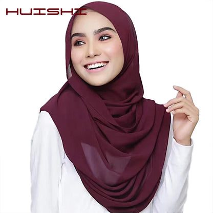 Muslim Chiffon Hijab – Elegant Sjalar & Slöja för Kvinnor