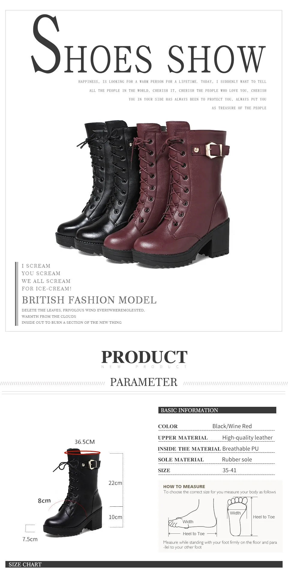 Vinterstövlar dam – läder med hög klack