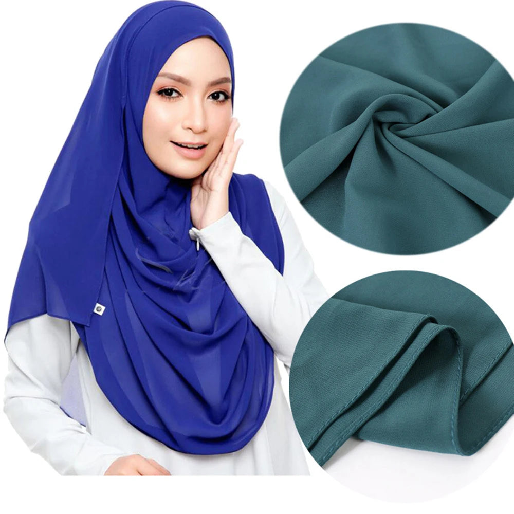 Muslim Chiffon Hijab – Elegant Sjalar & Slöja för Kvinnor