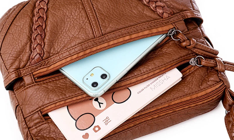 Dam Handväska – PU Läder Axelremsväska i Trendig Design