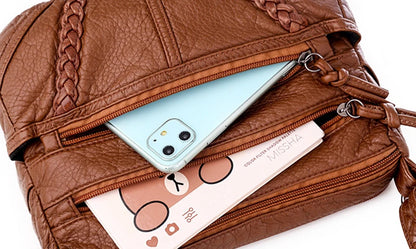 Dam Handväska – PU Läder Axelremsväska i Trendig Design