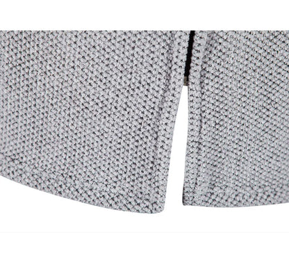 Herrtröjjacka – Stickad kofta med dragkedja, medellång, för höst och vinter