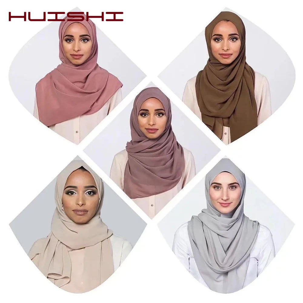 Muslim Chiffon Hijab – Elegant Sjalar & Slöja för Kvinnor