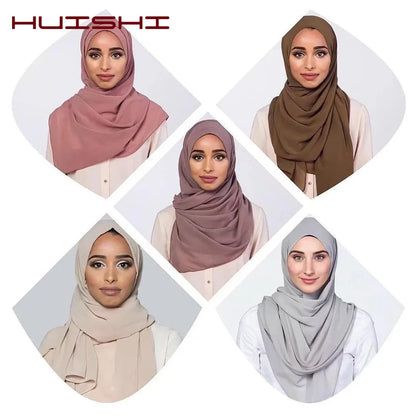 Muslim Chiffon Hijab – Elegant Sjalar & Slöja för Kvinnor