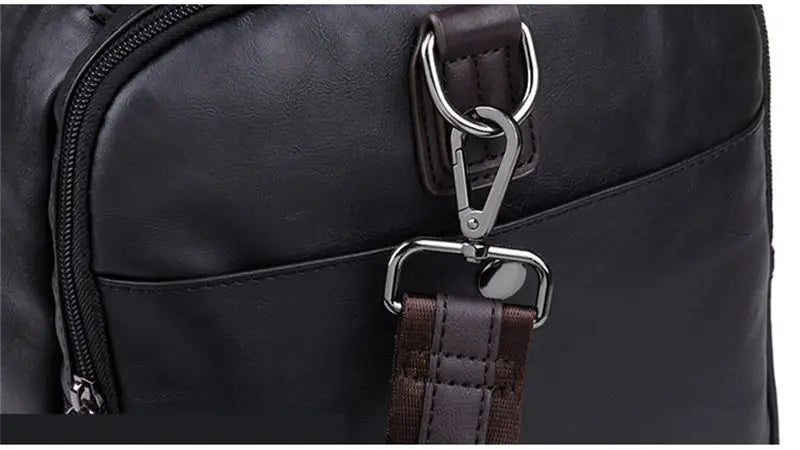 Men's PU Leather Gym Bag Sports Bags Duffel Travel Luggage Tote Handbag for Male Fitness Men Trip Carry ON Shoulder Bags XA109WA