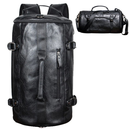 Scione PU Leather Gym Bag – Elegant Sportväska med Skofack för Män (20–35L)