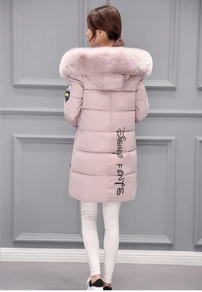 Vinterjacka för Kvinnor – Parkas med Stor Pälskrage & Vaddering