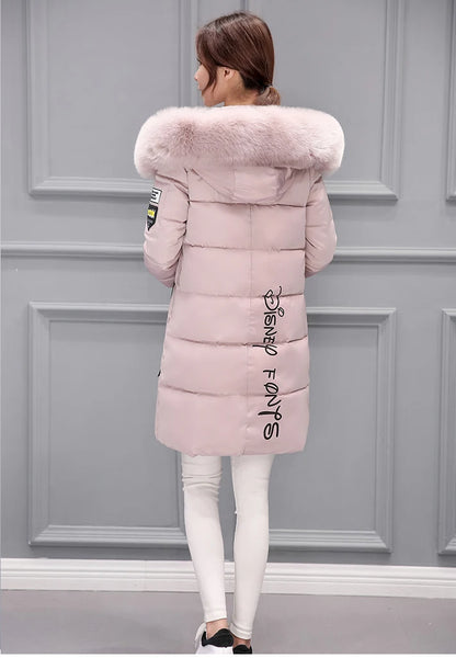 Vinterjacka för Kvinnor – Parkas med Stor Pälskrage & Vaddering