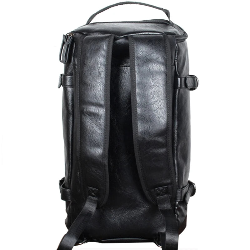 Scione PU Leather Gym Bag – Elegant Sportväska med Skofack för Män (20–35L)