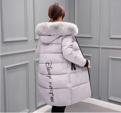 Vinterjacka för Kvinnor – Parkas med Stor Pälskrage & Vaddering