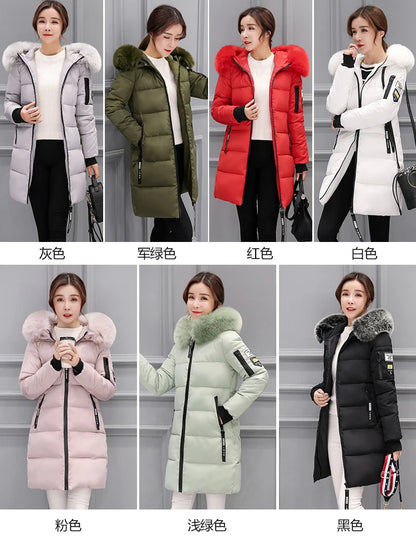 Vinterjacka för Kvinnor – Parkas med Stor Pälskrage & Vaddering