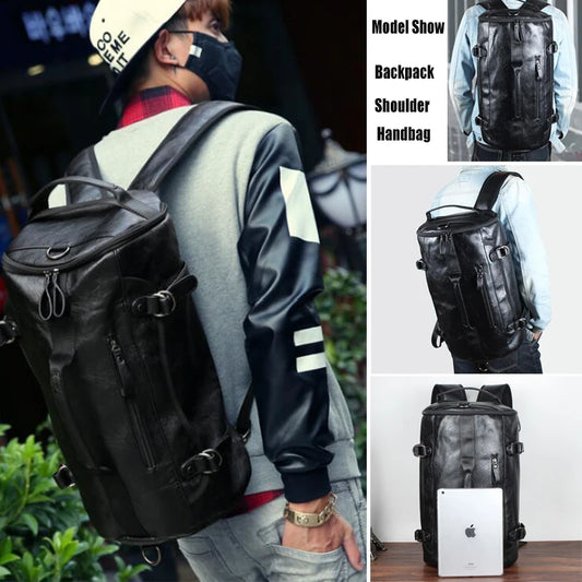 Scione PU Leather Gym Bag – Elegant Sportväska med Skofack för Män (20–35L)