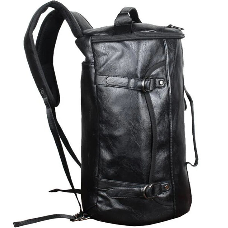 Scione PU Leather Gym Bag – Elegant Sportväska med Skofack för Män (20–35L)