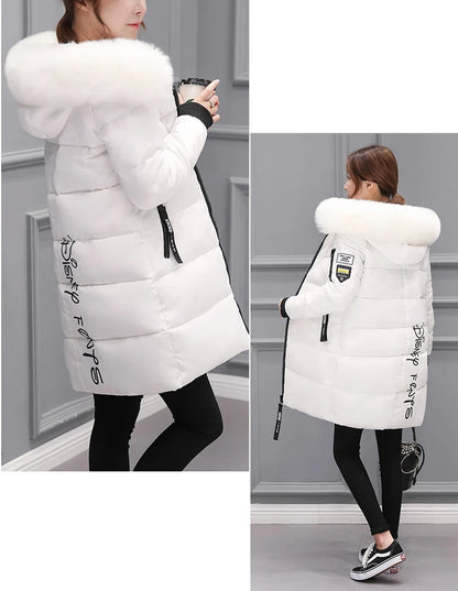 Vinterjacka för Kvinnor – Parkas med Stor Pälskrage & Vaddering