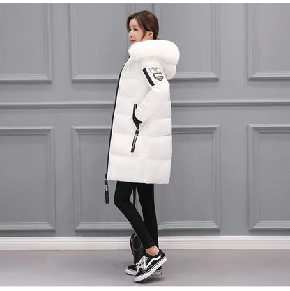 Vinterjacka för Kvinnor – Parkas med Stor Pälskrage & Vaddering