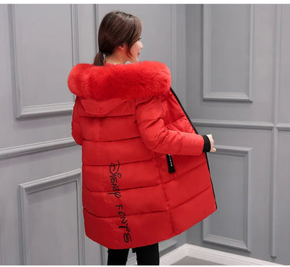 Vinterjacka för Kvinnor – Parkas med Stor Pälskrage & Vaddering