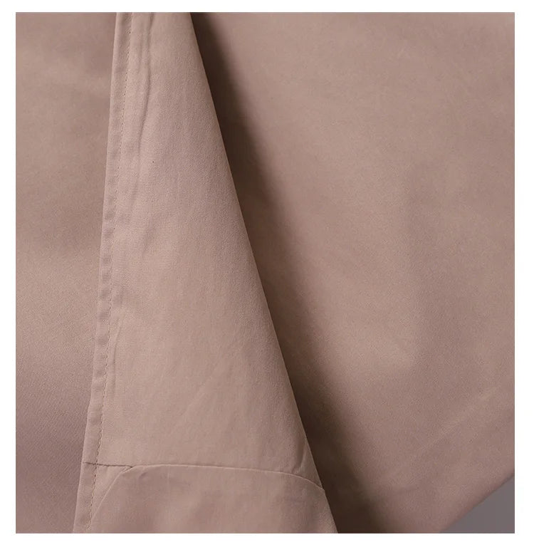 Khaki Trenchcoat för Kvinnor – Dubbelknäppt Windbreaker i Slim Fit