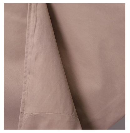 Khaki Trenchcoat för Kvinnor – Dubbelknäppt Windbreaker i Slim Fit