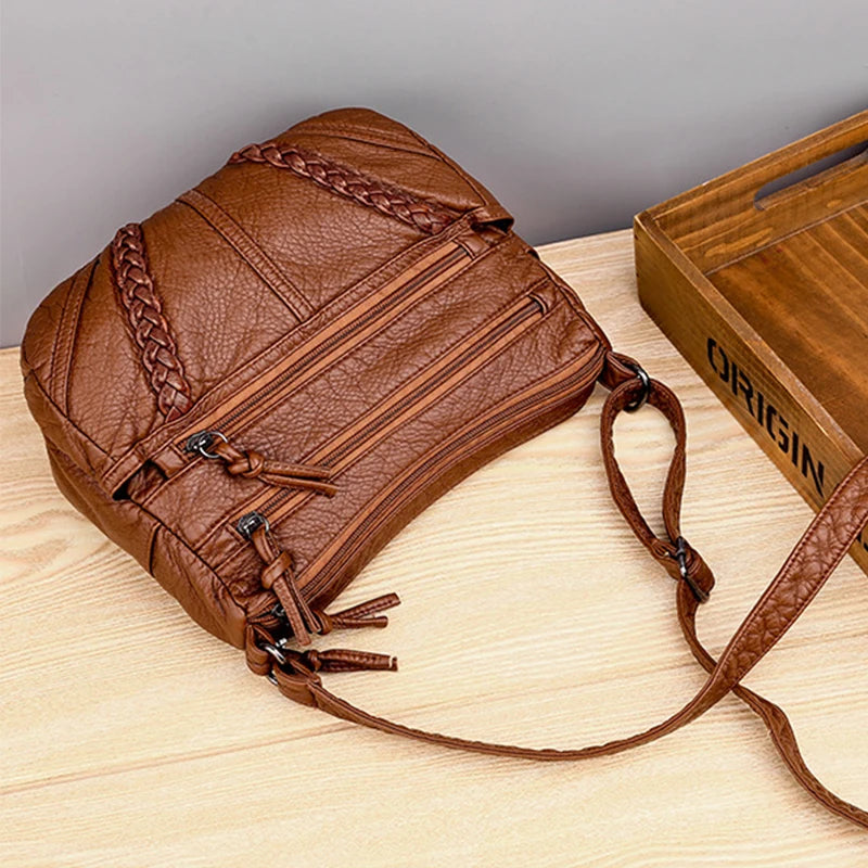 Dam Handväska – PU Läder Axelremsväska i Trendig Design