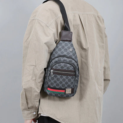 Herr Crossbody Väska – Multifunktionell Axelväska med Hörlursuttag & Stilren Design