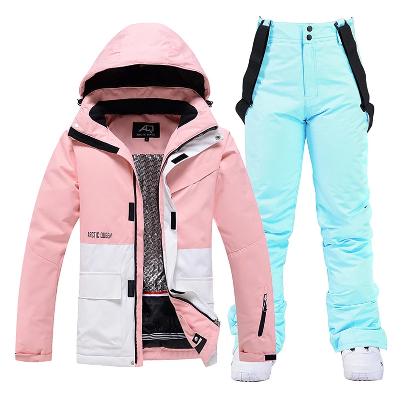 Men and Women Fashion Snow Suit, Winter Clothes Ski, Snow Ski Jacket and Pant Sets, Snowboarding Clothing, Unsex, -30 Warm