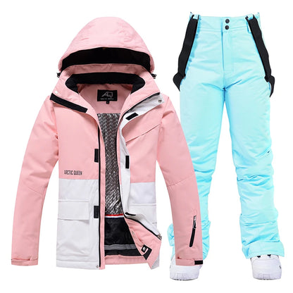 Men and Women Fashion Snow Suit, Winter Clothes Ski, Snow Ski Jacket and Pant Sets, Snowboarding Clothing, Unsex, -30 Warm