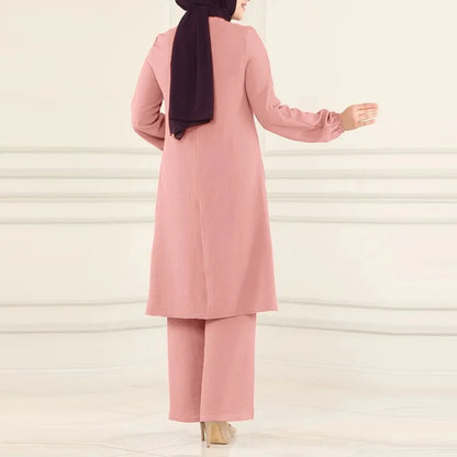 Elegant 2-delat Muslim Dress Set – Blus & Vida Byxor