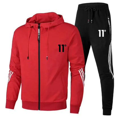 2025 Fashion Men's Set, Jogging, casual Wear Set, Spring and Autumn printed fitness drawstring sweatshirt + casual sport pants