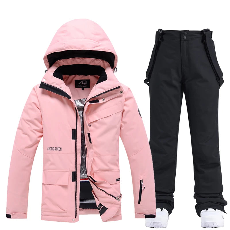 Men and Women Fashion Snow Suit, Winter Clothes Ski, Snow Ski Jacket and Pant Sets, Snowboarding Clothing, Unsex, -30 Warm