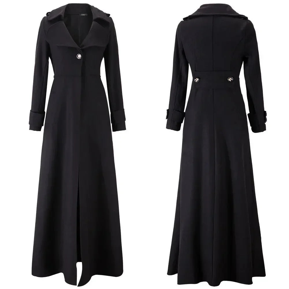 Long Wool Coat – Vintage Autumn & Winter Women’s Outwear