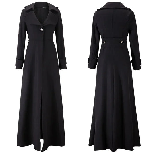 Long Wool Coat – Vintage Autumn & Winter Women’s Outwear