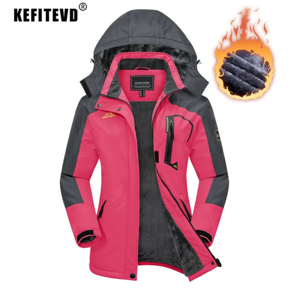 KEFITEVD™ Dam Termisk, Vattentät & Vindtät - Vinterjacka med Fleece för Outdoor, Äventyr & Vardag