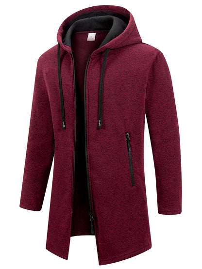 New Streetwear Men's Long Sleeve Sweatshirts for Men Zipper Hooded Oversize Winter Warm Jacket Coat Outdoor Tracksuit Men