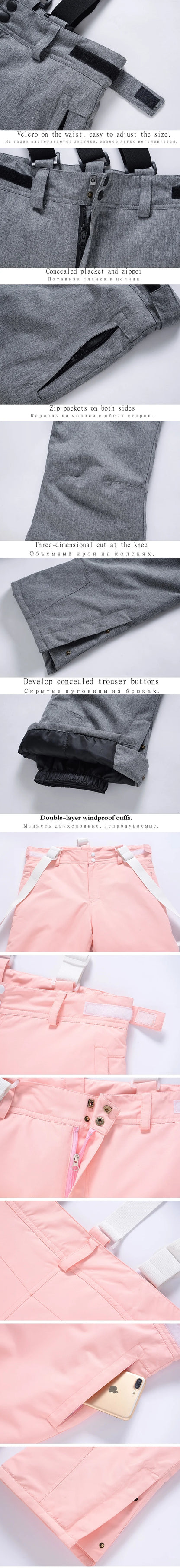 Men and Women Fashion Snow Suit, Winter Clothes Ski, Snow Ski Jacket and Pant Sets, Snowboarding Clothing, Unsex, -30 Warm