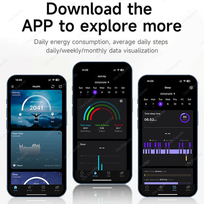 Smart Ring Display Screen Touch Health Monitor Gesture Swipe Video/Brush Tiktok 5ATM Waterproof Multi Sports Smartring Men Women