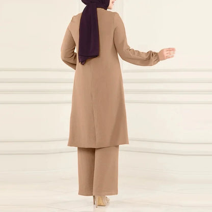 Elegant 2-delat Muslim Dress Set – Blus & Vida Byxor