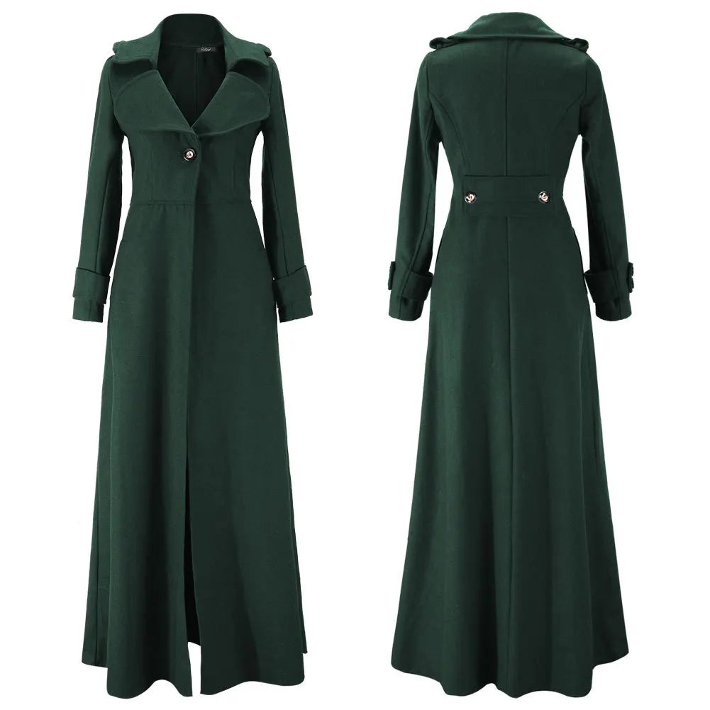 Long Wool Coat – Vintage Autumn & Winter Women’s Outwear