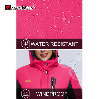 MAGCOMSEN Women's Winter Ski Jacket | Hiking & Trekking Fleece Snow Coat | Windproof Outdoor Outwear Parka | Snowboard Anorak