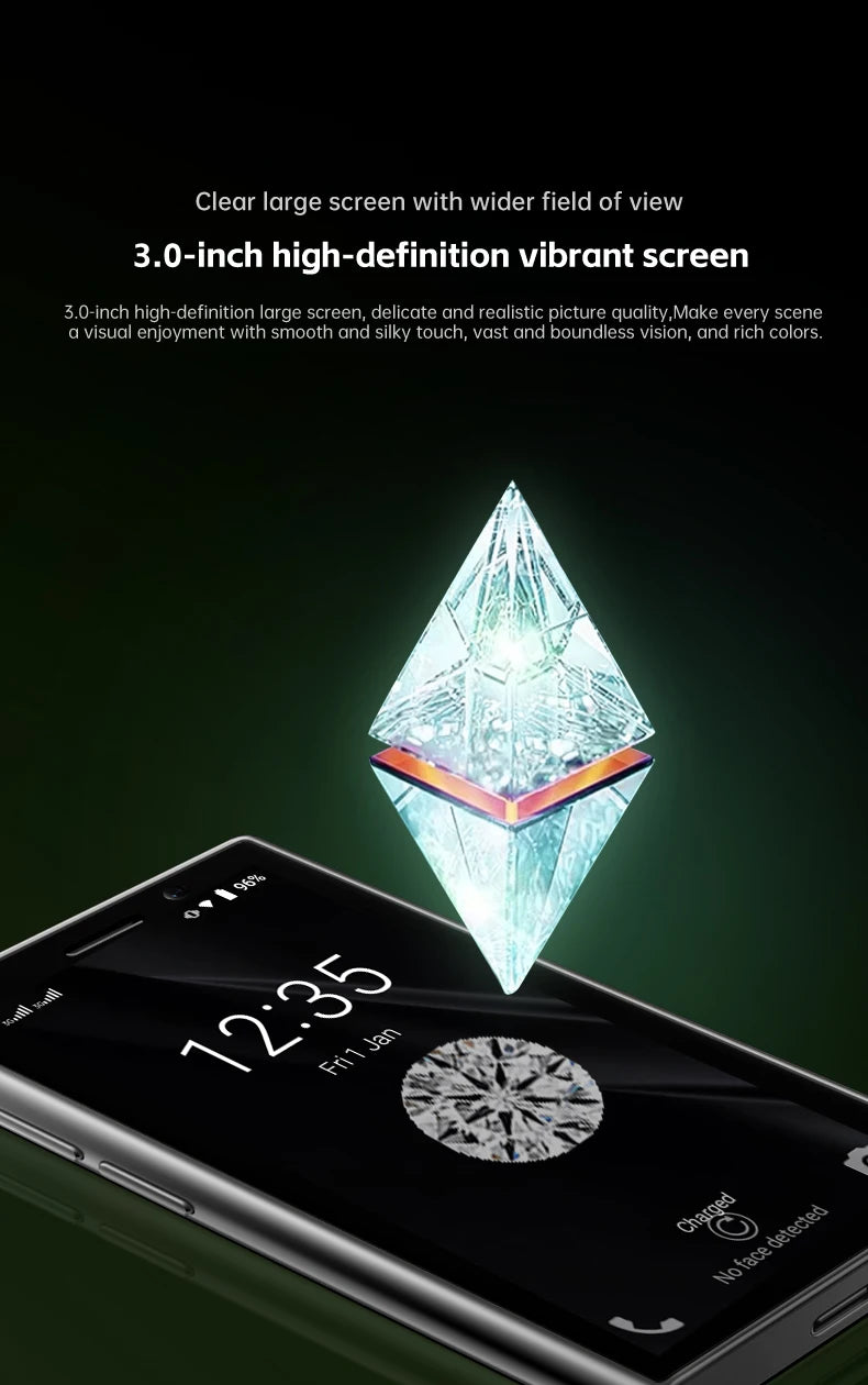 Free Smartwatch! SERVO S26 Super Small Smart Phone 3.0" Screen 2GB+16GB Android System Face Unlock WiFi 3G WCDMA Mini Smartphone