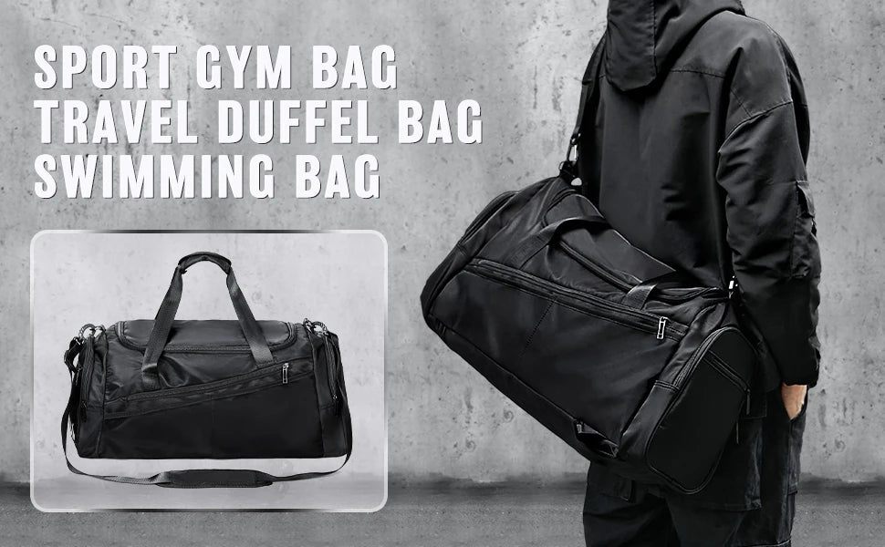 Likros Sports Gym Bag 40L – Stilren & Lätt Duffelväska med Skofack för Träning & Resa